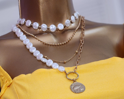 Gold & Pearl Layering Necklace