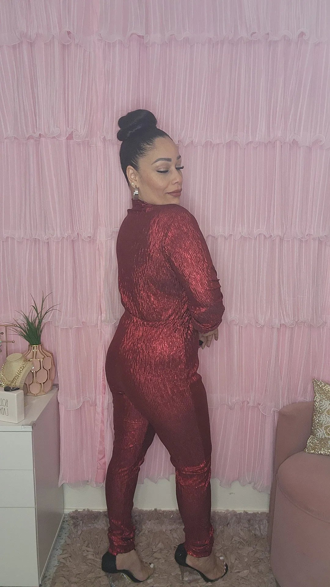 Red Metalic Jumpsuit