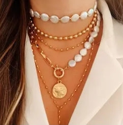 Gold & Pearl Layering Necklace