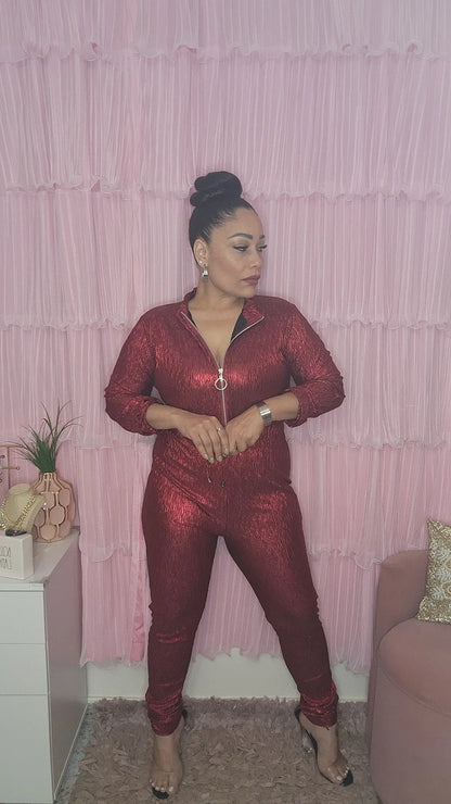 Red Metalic Jumpsuit