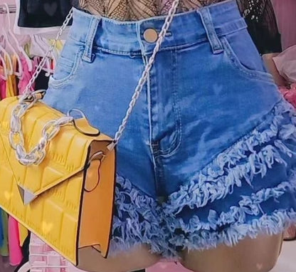 Denim Short with mini Frinkle