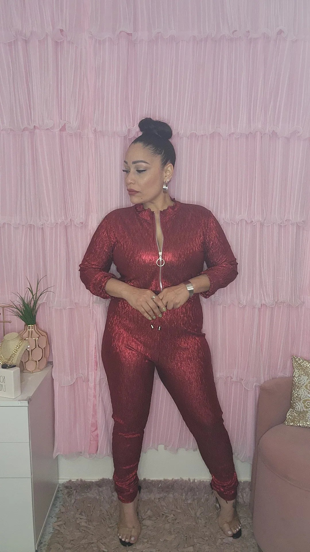 Red Metalic Jumpsuit