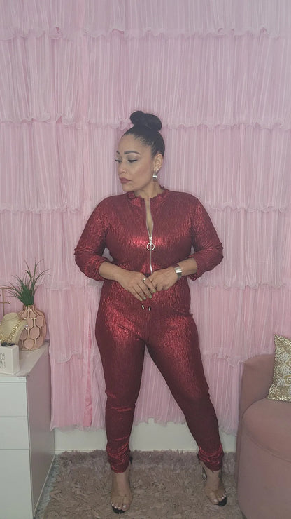 Red Metalic Jumpsuit