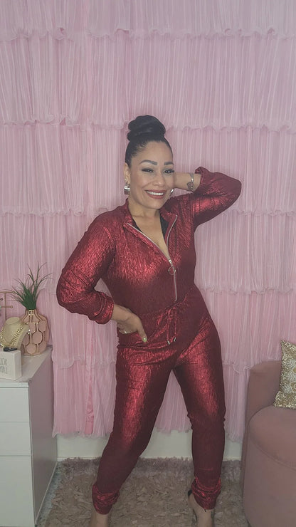 Red Metalic Jumpsuit